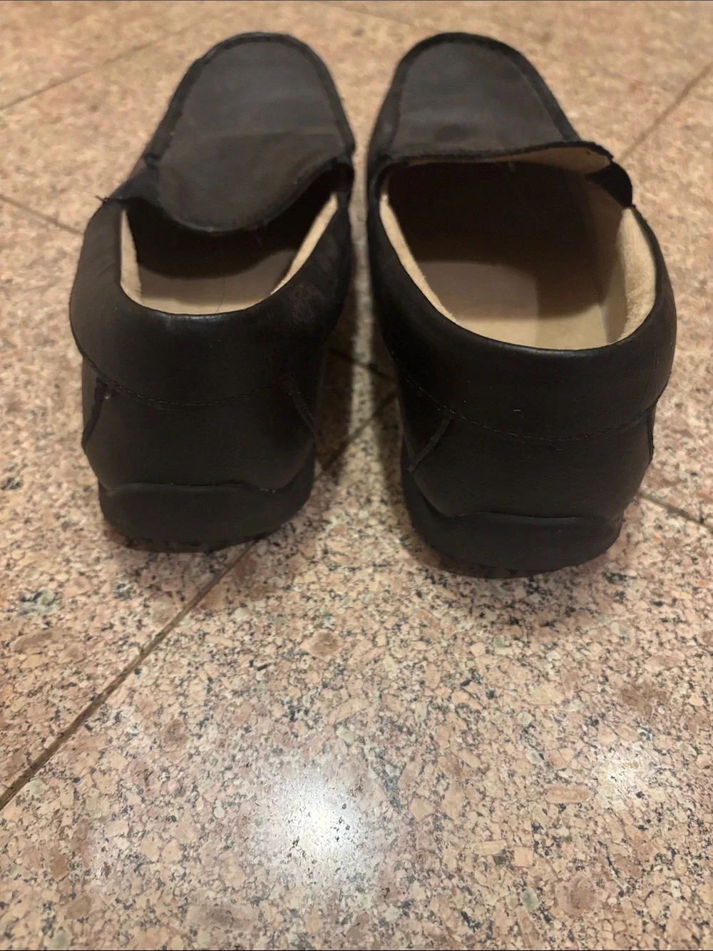 PLACE Boys Black Leather Slip-On Loafers